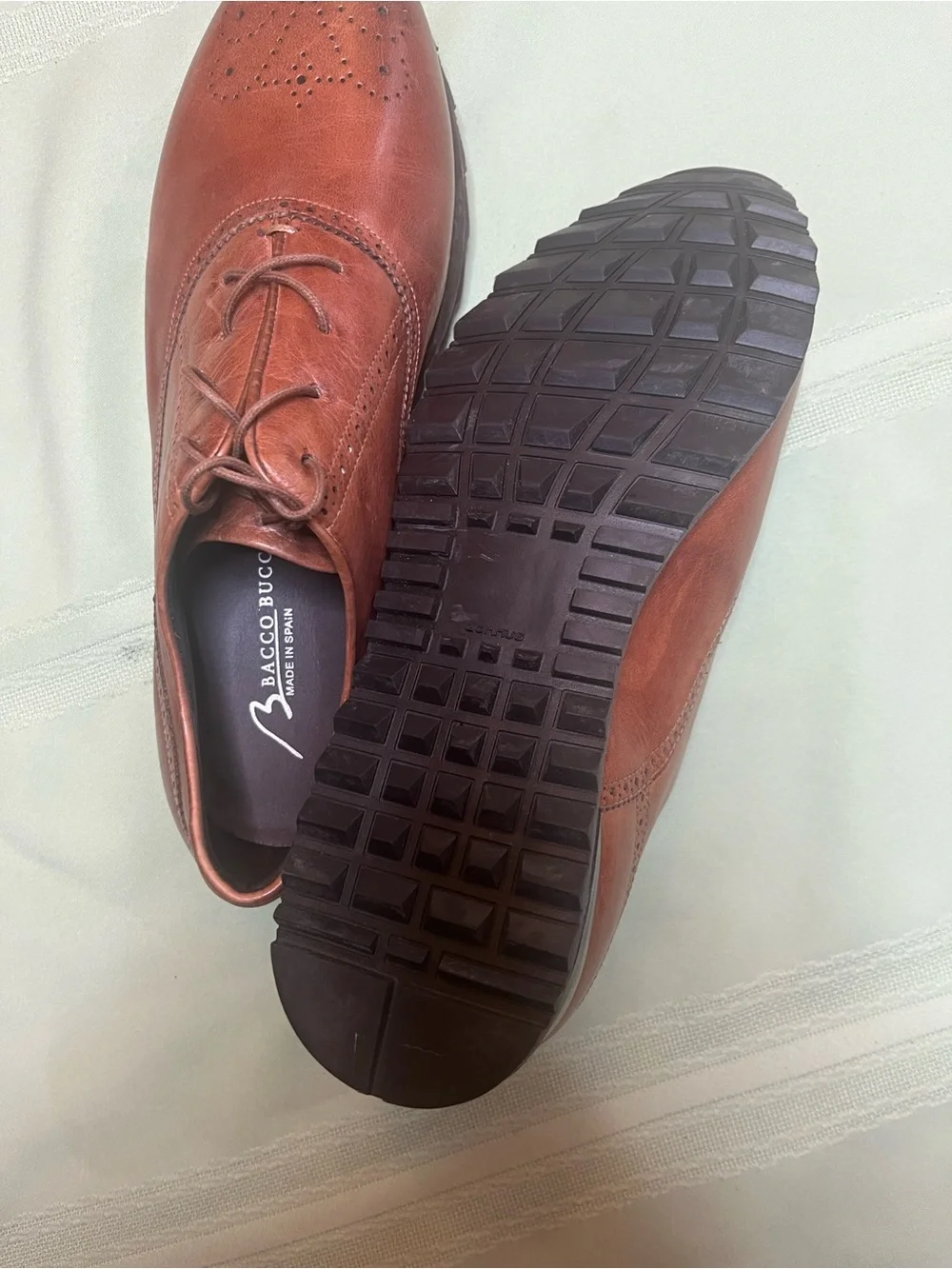 Bacco Bucci Cognac Brown Leather Oxford Shoes